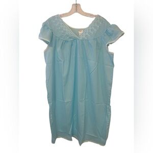 Vintage Bradlee’s Nightgown NWT light blue with embroidered sleeves and neckline
